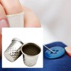 3Pcs Gray Thimbles Tailor Sewing Tool Silver Metal Grip Finger
