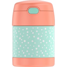 THERMOS FUNTAINER 10 Ounce Stainless Steel Kids Food Jar, Pastel Delight (Dots)