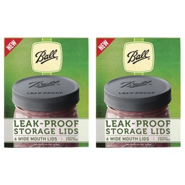 Ball Leak-Proof Plastic Lids for Glass Mason Jars, Used for Canning, Pickling, Juice, Jam, Jelly (Wide, 6 Count (Pack of 2))