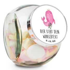 Mr. & Mrs. Panda Personalisiertes Bonbonglas Sternzeichen Jungfrau L 870ml - Personalisierte Geschenke, Snackdose, Jungfrau Sternzeichen, Teedose,