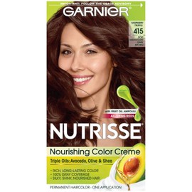 Garnier Nutrisse Haircolor - 415 Raspberry Truffle (Soft Mahogany Dark Brown) 1 Each (Pack of 4)