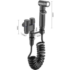 Handheld Bidet Sprayer for Toilet, Handheld Sprayer Kit, Baby Cloth Diaper Sprayer Set for Feminine Wash- Easy to Install - Stainless Steel (Gray)