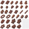 FREEBLOSS 64Pcs 0.26''- 0.87'' Natural Wooden Stud Earrings Posts with