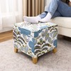 Adeco 18 Inch High Cube Ottoman Storage, Linen Chair Foot