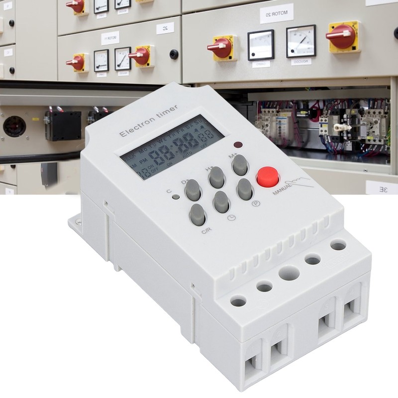 Electronic Timer Switch DIN Rail LCD Microcomputer Electron Intelligent Controller
