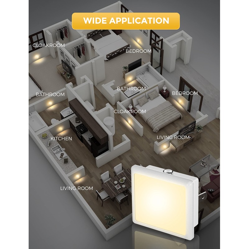 L LOHAS LED Night Lights Plug into Wall 2-Pack, 0.3W