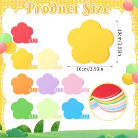 Pack of 108 Flowers, Handcut, 4 Inch Flower Modelling Paper Cut-Outs, Flowers, Paper, Colourful Paper, Presentation Case, Suitable for Pin Board, Wall Decoration, Office Material, DIY Party Decoration