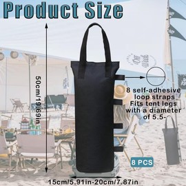 Cerkkapo Gazebo Sandbags, Pack of 8 Sandbags for Filling, 600D Oxford Thick Sandbag Weights for Gazebo, Weight Sand Bags for Gazebo, Sandbag for Pop-Up Gazebo, Tent, Parasol, 20 x 50 cm