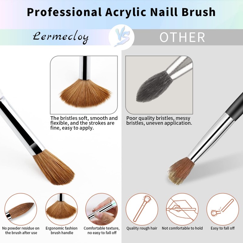 Christmas 100% Kolinsky Acrylic Nail Brush for Nails Size 10