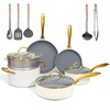 OUBRL ceramic cookware set,Healthy,Non Toxic,Pots and Pans Set non stick,14-Pcs