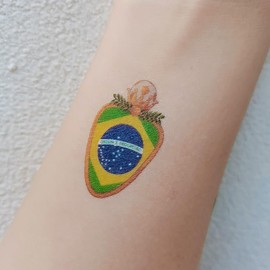 6 Sheets Brazil Flag Temporary Face Tattoos Stickers for Adults And Kids, World Cup Football Temporary Face Tattoos Stickers for Football Match Marathon Games Party