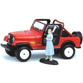 1983 CJ-7 Renegade Red with Sarah Connor Figure The Terminator (1984) Movie Limited Edition to 4,600 Pieces Worldwide 1/64 Diecast Model Car by Greenlight 51211
