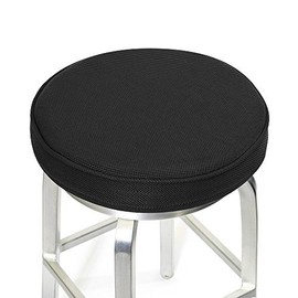 Bar Stool Cushions,Memory Foam Bar Stool Covers Round Cushion with Non-Slip Backing and Elastic Band by Shinnwa 14" Black