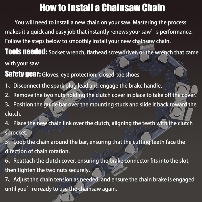 6 Inch Mini Chainsaw Chain – 1/4" LP Low-Profile .043