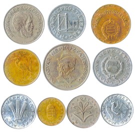 Set of 10 Collectible Coins from South and North America, Europe, Asia, Africa and the Middle East, Coin Sets from Around the World