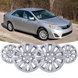 WOLFSTORM 16" Hubcaps for Toyota Camry 2012-2014 Steel Wheels, R16 Car Hubcaps Snap On Installation 16 Inch Wheel Rim Cover Set of 4, Silver