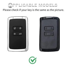 OFF WE GO Car Key Case for Renault TPU Key Case Cover with Key Fob Car Key for Clio Espace Talisman Megane Kadjar Captur Arkana Sandero Key Box Men Black Silver