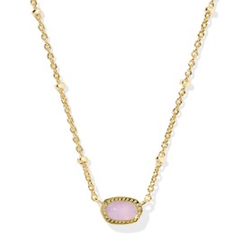 Kendra Scott Mini Elisa 14k Gold-Plated Satellite Short Pendant Necklace, Fashion Jewelry for Women, Purple Amethyst