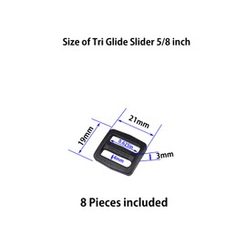 Baikeen Tri glide Slider 25mm Strong Plastic Tri Glide Slides Adjustable Slide Buckle Strap sliders Adjusters for Backpack Belt Strap Black