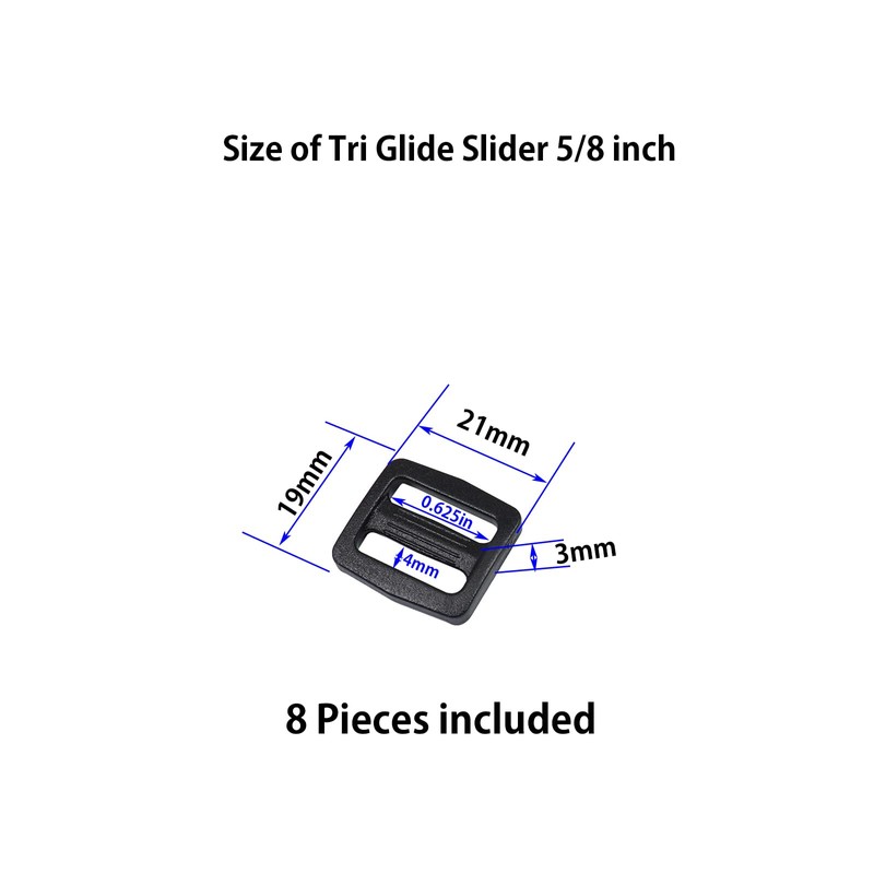 Baikeen Tri glide Slider 25mm Strong Plastic Tri Glide Slides