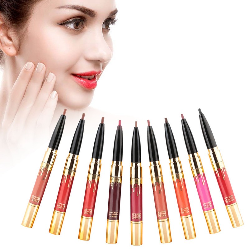 NITRQ 8 Colors2 In 1 Moisturizing Lip Gloss Lip Liner