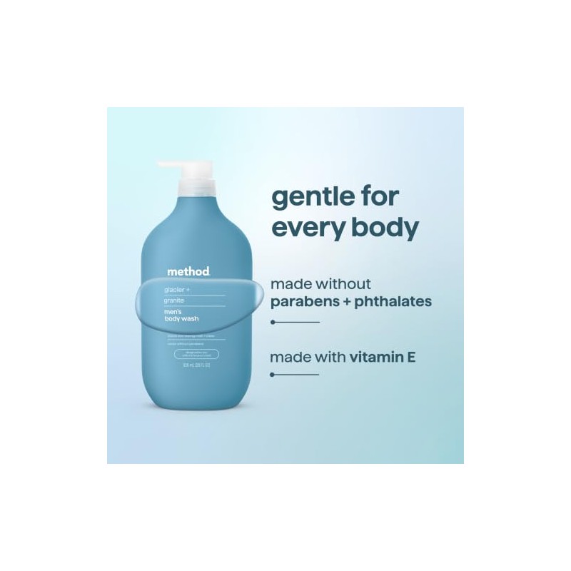 Method Men Body Wash, Glacier + Granite, Paraben and Phthalate