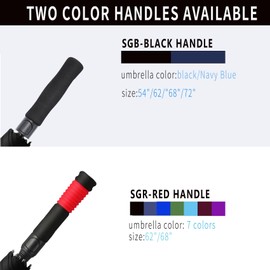 SIEPASA Golf Umbrella Large 62/68/72 Inch Automatic Open Golf Umbrella Extra Large Oversize Double Canopy Vented Umbrella Windproof Waterproof for Men and Women.(Black, 62",Red Handle)