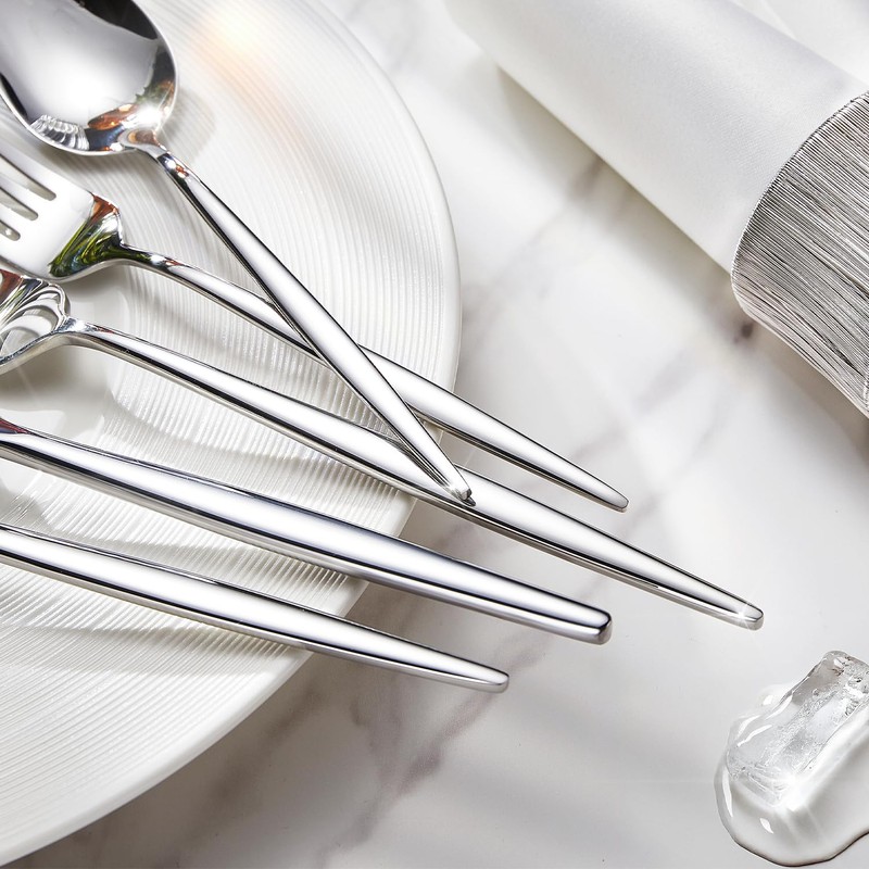 KINGSTONE Silverware Set, 30-Piece Flatware Set Cutlery Set Premium 18/10