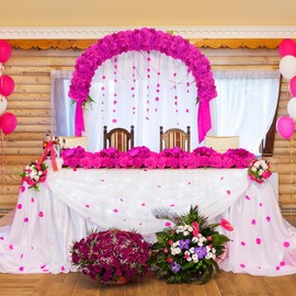 QinmiGarden Artificial Flower Arch - 6 Pack Purple Faux Floral Swags for Wedding Décor Party Backdrop,Elegant Flower Arrangement for Archways, Indoor Décor, Home Wall Decoration and Table Centerpieces