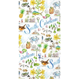 Boston International Rosanne Beck State Collection IHR - Servilletas de papel de bufé de 3 capas, 16 unidades, Carolina del Sur
