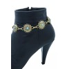 Women Gold Metal Boot Chain Bracelet Shoe Charm Blue Color