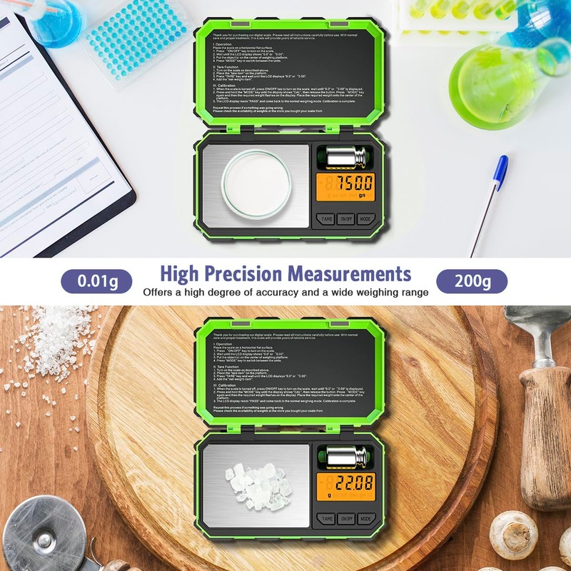 OQIMAX Digital Milligram Scale, 200g/ 0.01g Precision Mini Jewellery Scales