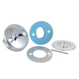 BlueVue Overflow Gasket Kit with Trip Lever Cover and Strainer Dome Cover, Chrome