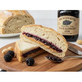The Dutch Kettle Amish Homemade Black Raspberry Jam - 2 Pack (18 oz Jars) - Made with Premium Ingredients, Non-GMO, No Preservatives
