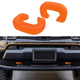 BESTZHEYU Front Tow Hooks Covers Hitch Cover Customized Compatible with Chevy Colorado Z71 ZR2 and GMC Canyon Accessories 2025 2024 2023 (Orange)