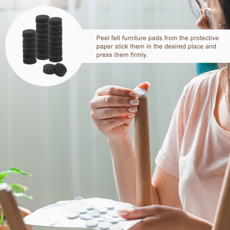 uxcell Furniture Pads, 24Pcs 0.5" - Round Self Adhesive Felt