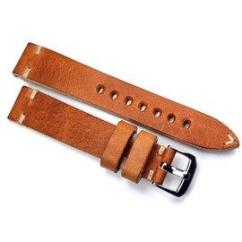 RIOS 1931 18 mm Men's Leather Watch Strap Vintage Aviator Light Brown