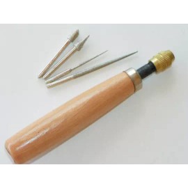 Unbranded Diamond Coated 4-pc. Reamer Assortment Set With Handle