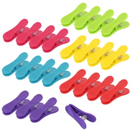 com-four® 24 x Sealing Clips for Bags - Plastic Sealing Clips - Bag Clips for Sealing and Keeping Fresh (24 Pieces - 6 Colours)