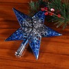 OULII Christmas Tree Topper, Glittering Star Tree Topper, Silvery Blue