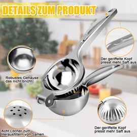 DYDHRER 7 cm Lemon Squeezer Hand Press, Lemon Squeezer with Zester Ripper, Lemon Squeezer Aluminium, Manual Citrus Juicer for Lemons and Limes for Kitchen, Bar, Restaurant