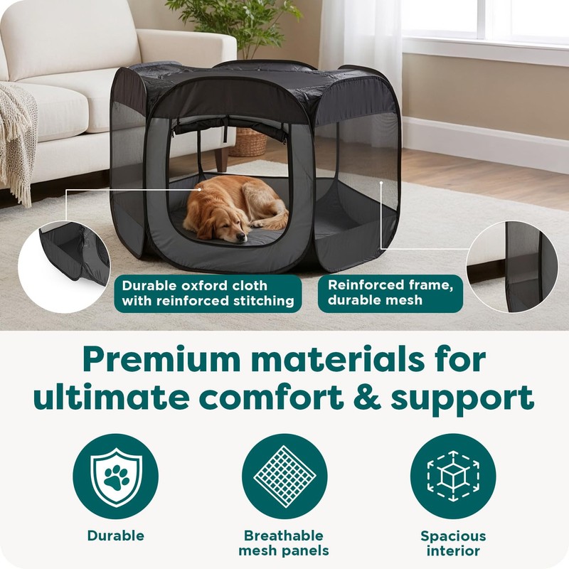 FurHaven Portable Pet Playpen for Dogs & Cats, Extra Large