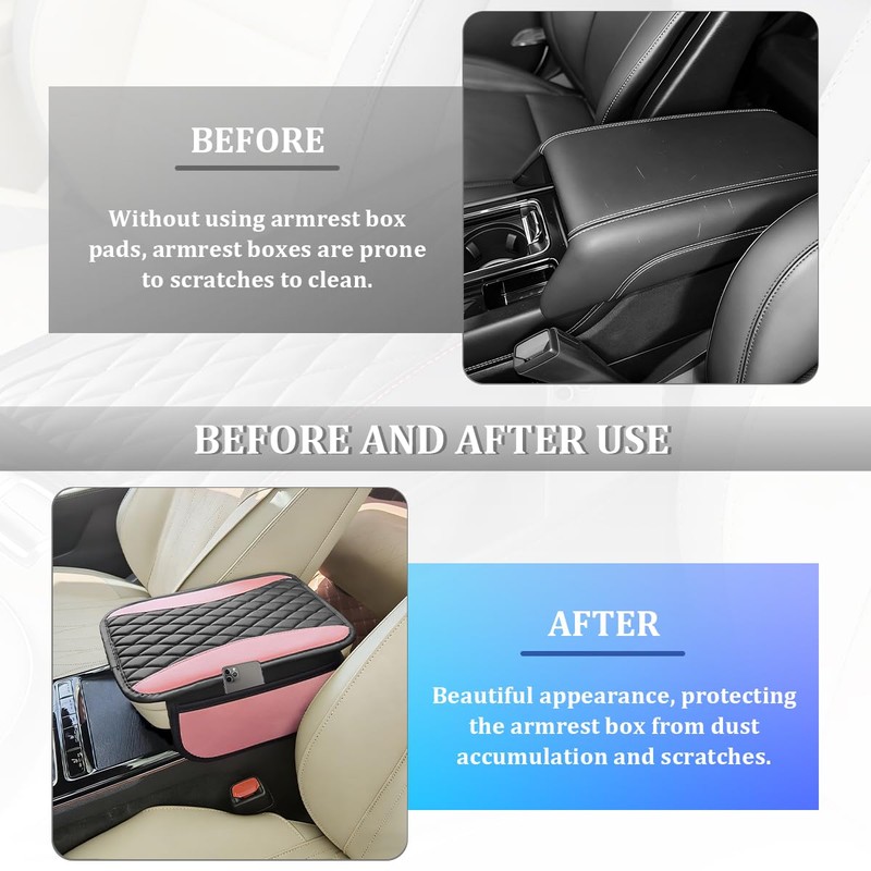 Car Center Console Cover, Leather Soft Armrest Seat Storage Box