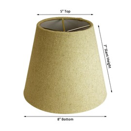 5x8x7 Empire Sand Linen Edison Clip Lampshade - Perfect for small table lamps, desk lamps, and accent lights -Small, Tan