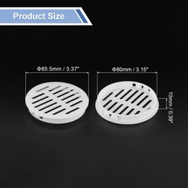 sourcing map Round Soffit Vents 3 inch, 6Pcs White Plastic 80mm Soffit Vent Cover - Circular Air Vent Grille - Air Flows Easily for Bathroom Home, Office, Kitchen, Cabinet, Wardrobe