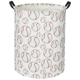 TIBAOLOVER Baseball Kids Laundry Basket Baby Hamper Baseball Toy Storage Bin for Boys Room Decor Baby Nursery Hamper Gift Baskets for Bedroom Bathroom(Baseball)