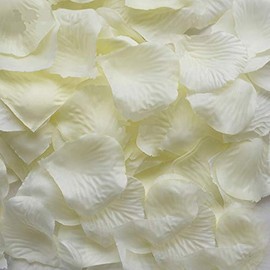 CHSYOO 1000 x Artificial Rose Petal Flowers Confetti Decorations for Wedding Birthday Bridal Shower Valentine's Day Marriage Proposal Milk White