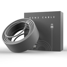 Zinweyton Starlink Cable Gen3 46M/150FT for Starlink Gen 3 Standard Kit, Replacement Extension Star Link V3 Cable Waterproof Grey
