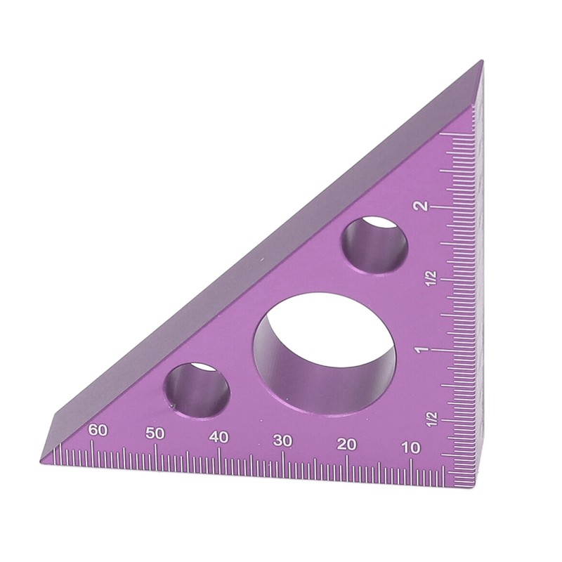 3in Right Angle Measure Ruler Thick Aluminum Alloy 45 Degree