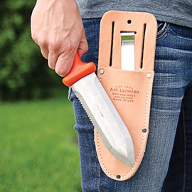 A.M. Leonard Classic Soil Knife & Leather Sheath Combo – Hori Hori w/ 6-Inch Stainless Steel Blade